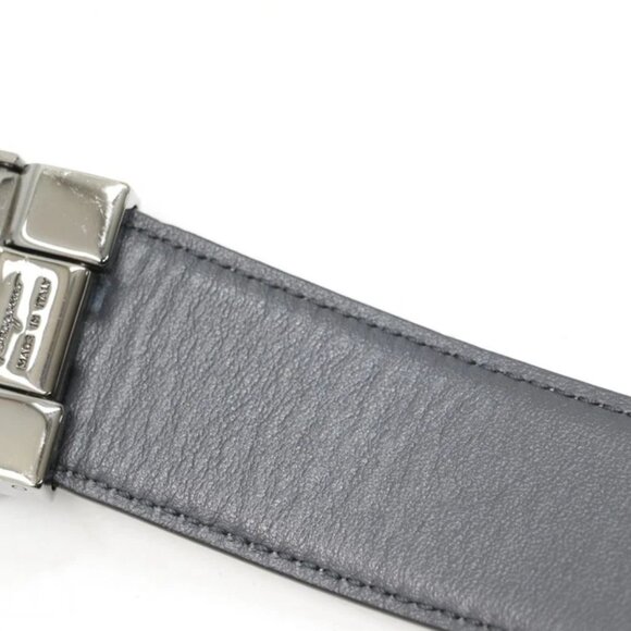 Salvatore Ferragamo Reversible Leather Gancini Belt 42" - White/Grey - Picture 7 of 12